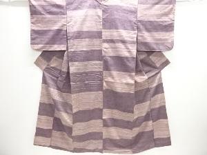 アンティーク　変わり横段織り出し手織り節紬着物